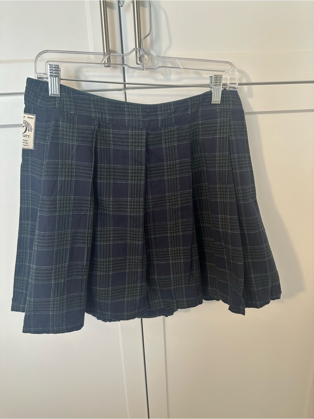 Adidas plaid, pleated skirt